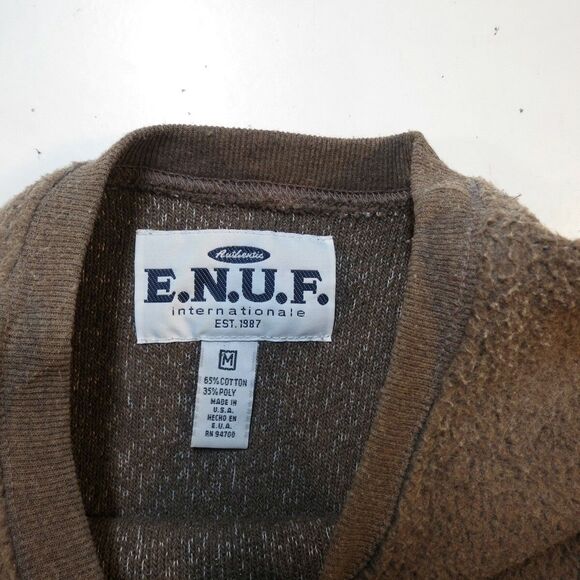 VINTAGE OVERSIZED 1990s E.N.U.F. ENUF INSIDE OUT FLEECE SWEATSHIRT Mens M - Picture 3 of 3